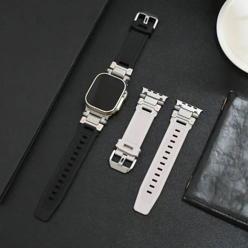 Apple Watch Silicone Metal Band - Premium Durable Strap - SJB-DIAMOND ELITES