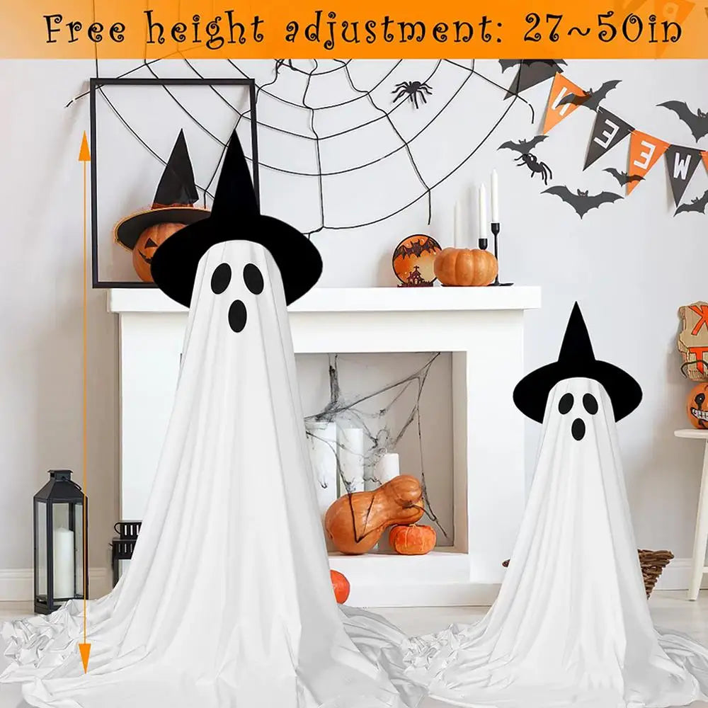 Lighted Spooky Ghost Decor Scary Standing Ghost with LED String Lights Home Porch Garden Yard Lawn Party Halloween Decorations Lootquake LLC