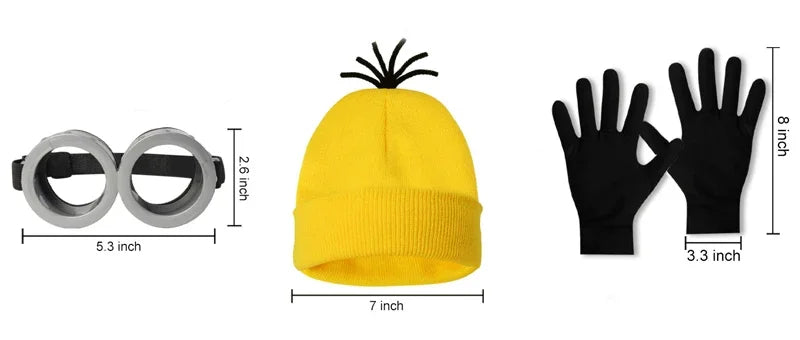 Halloween Cosplay Costumes Small Yellow Hat Knitted Hat Gloves Cos Suit Props Party Show Parent-child Gift Novelty Glasses Kids Lootquake LLC