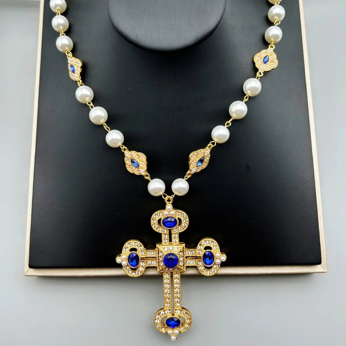 Cross Pendant Necklace with pearl Female Silver 925 and steel Jewelry For Women Fashion girls Lootquake LLC