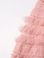 Patchwork Edible Tree Fungus Elegant Dresses For Women Round Neck Short Sleeve High Waist Temperament Dress Female Fashion