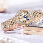 UTHAI L95 Women's Watch Light luxury Retro Barrel Shaped Digital Diamond inlaid Waterproof Ladies Fashion Quartz Clock Watches