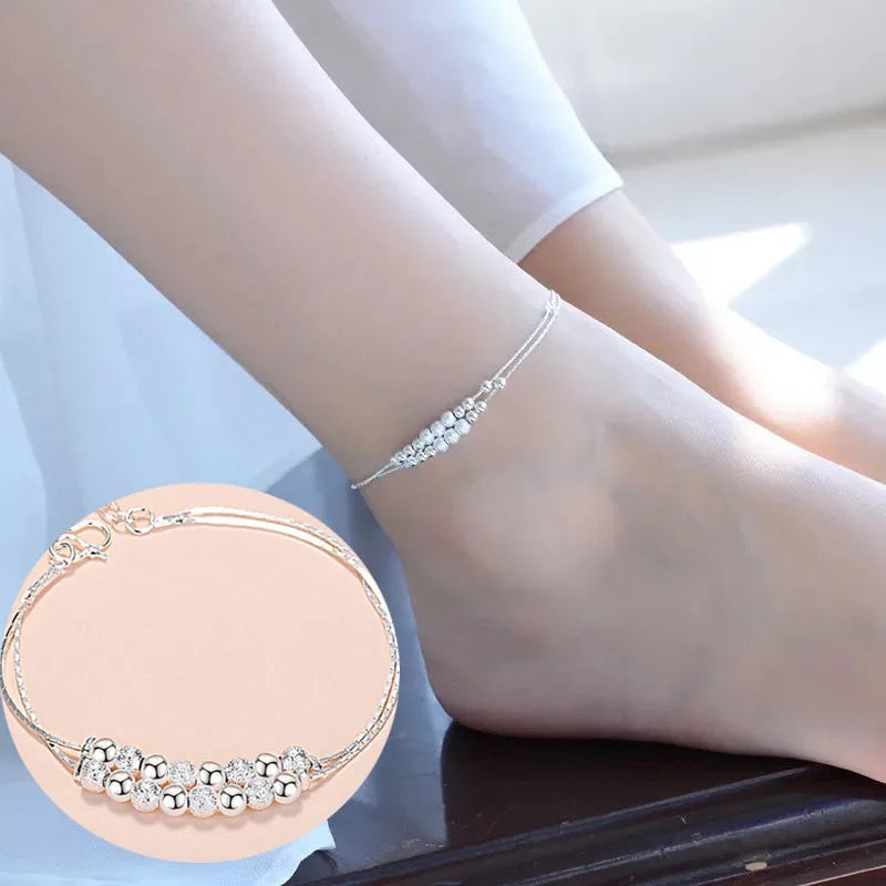 Silver color Stars Anklet Double Layer plated Charms Ankle Bracelet Jewellery Anklets For Women Foot Jewelry Love 2023 new hot Lootquake LLC