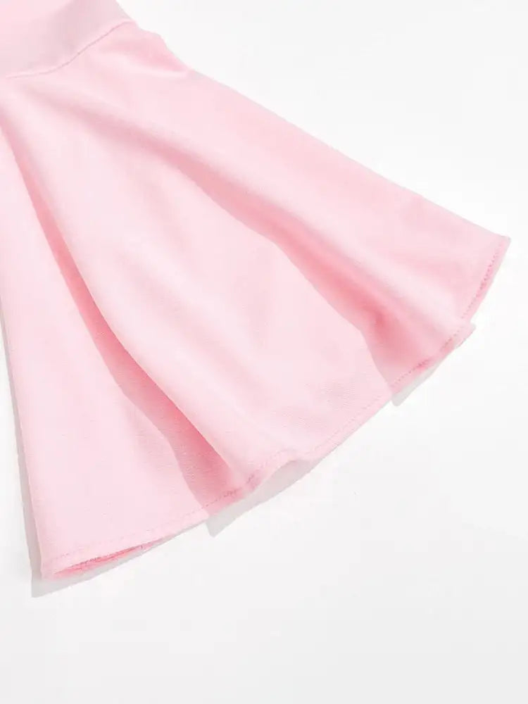 Solid Patchwork Appliques Dresses For Women Half High Collar Flare Sleeve High Waist Elegant Long Dress Female Fashion New