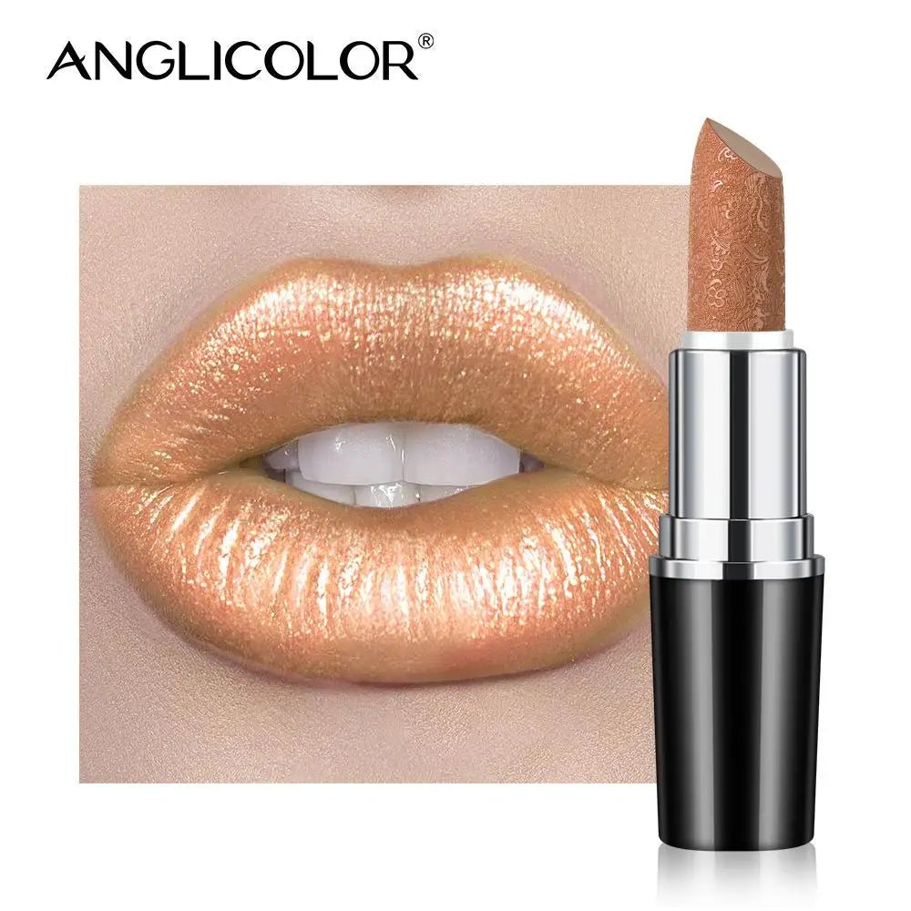 Fine Glitter Lipstick, Quicksand Gold Lipstick Non-sticky Non-fading Lipstick Pearlescent Long-lasting Silky Mermaid Lipstick Lootquake LLC