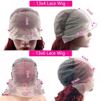 13x6 HD Lace Frontal 220 Density 99J Burgundy Body Wave Human Hair Wig 13x4 Lace Front Brazilian PrePlucked Wigs For Black Women