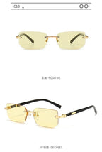 Rimless Sunglasses Rectangle Fashion Popular Women Men Shades Small Square Sun Glasses For Female male Summer Traveling Oculos