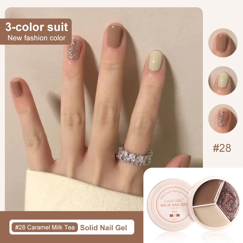 LIMEGIRL Solid Nail Art Gel Polish 15g 3 Colors Cream Soft Gel Polish for Nail Art Beginner DIY Design  Home/Salon Manicure Gift Lootquake LLC