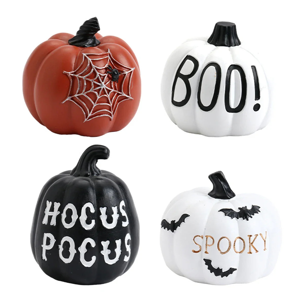 Spooky Resin Pumpkin Decor - Gothic  Tabletop Centerpiece for Halloween Lootquake LLC