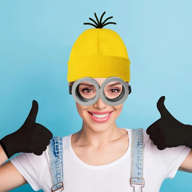 Halloween Cosplay Costumes Small Yellow Hat Knitted Hat Gloves Cos Suit Props Party Show Parent-child Gift Novelty Glasses Kids Lootquake LLC
