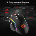 Redragon M810 Pro Wireless Gaming Mouse, 10000 DPI Wired Gamer Mouse w/ Rapid Fire Key, 8 Macro Buttons, Black/White Mouse Lootquake LLC