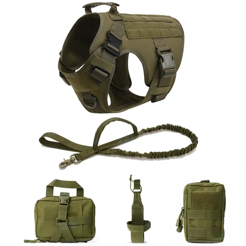 Tactical Military Vest Pet German Shepherd Golden Retriever Tactical  Training Dog Harness and Leash Set For All Breeds Dogs Pi-Mart