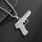 Ice Out Zircon Polite Gesture Middle Finger Necklace Men Women Punk Hip Hop Rap Rock Party Jewelry Gift