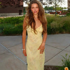 Yellow Floral Maxi Dress | Retro V-Neck Summer Party Gown -femstylo