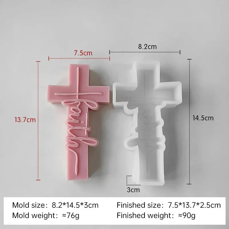 Portrait Face Silicone Mold Jesus Sculpture Cross Aroma Candle Resin Plaster Ornament Mold Home Decor Crafts Making Mould Lootquake LLC