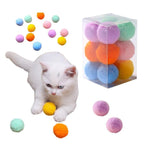 12Pcs/lot Funny Cat Toys Stretch Plush Ball Toys for Cats Colorful Interactive Cat Pom Pom Kitten Toy Pet Supplies  Plush Balls for Training and Kitten Play Stevvex