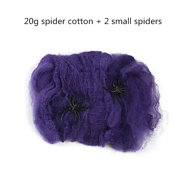 Halloween Decorations Artificial Spider Web Stretchy Cobweb Scary Party Halloween Decoration for Bar Haunted House Scene Props Lootquake LLC