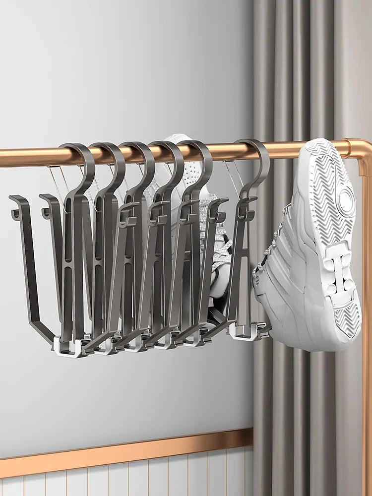 Household Shoes Drying Rack Balcony Foldable Shoe Hanger Clothing Hook Sneaker Rack Home Storage Lundary Tools Lootquake LLC
