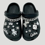 17PCS Fashion Shoe Charms Set Accessories Hole Shoe Buckle Silver Crystal Bear Chain DIY Shoes Decorations Woman Girls Gift Lootquake LLC