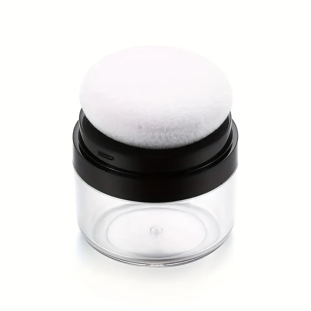 Travel-Friendly Loose Powder Case with Mushroom Sponge Puff & Mirror - Compact, Fragrance-Free Cosmetic Foundation Box Lootquake LLC