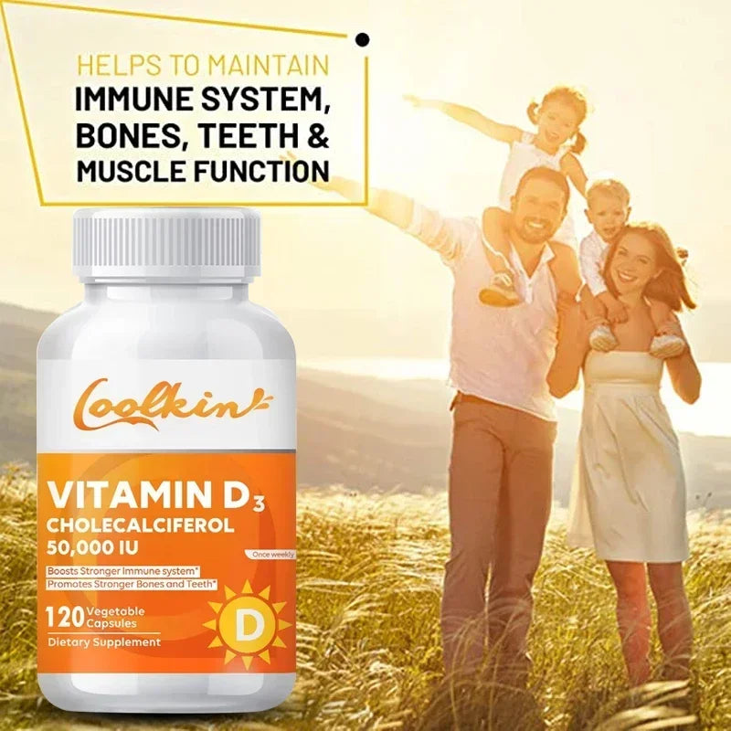 Vitamin D3 50000IU - Muscle Health, Strong Bones and Nervous System Health, Support Immune Lootquake LLC