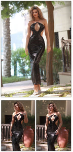 VC Women'S Luxury Party Dress Sexy Backless Black Sequins Long Dress For Special Events Female Clothing