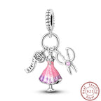 S925 Sterling Silver Princess Golf Hamster Camera Travel Three Piece Set Charms Beads 3mm DIY Fine Jewelry Making Lootquake LLC