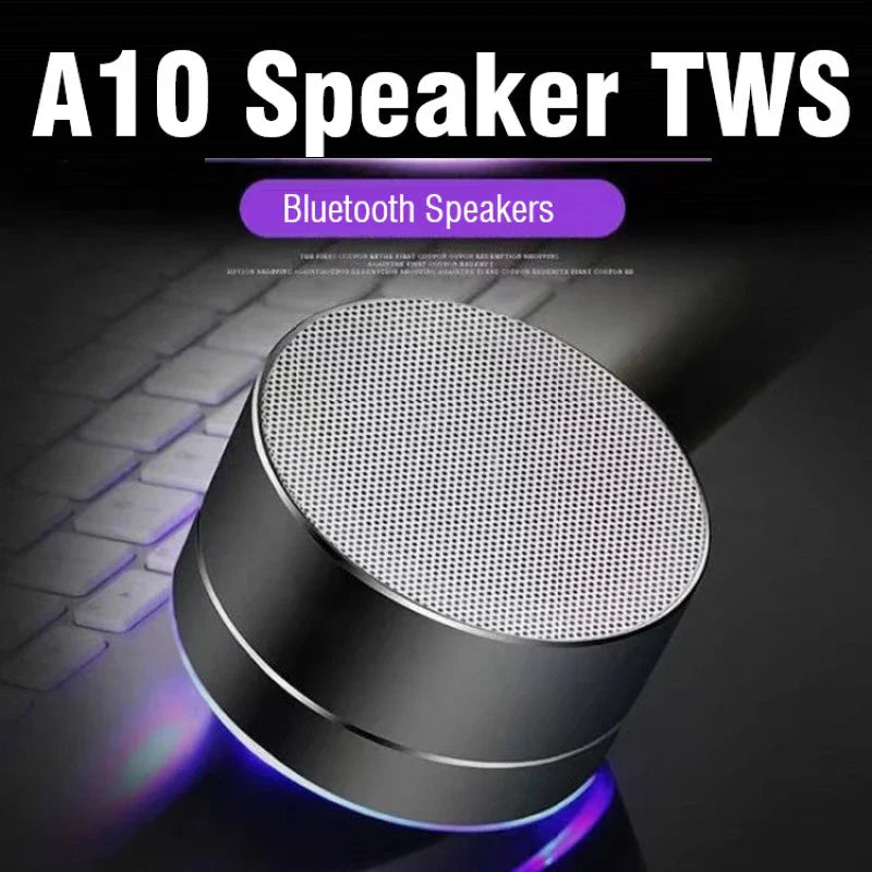 A10 Portable Bluetooth Speaker Music Stereo Surround Mini USB Outdoor Subwoofer Speaker Audio Player Speaker Mic Support SD Card Lootquake LLC
