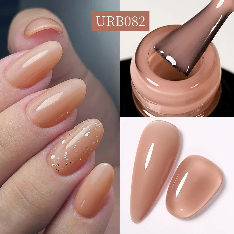 UR SUGAR Blue Color Rubber Base Gel Nail Polish Gold Glitter Base Gel Top Coat Soak Off UV LED Gel Nail Art Varnish Manicure Lootquake LLC