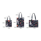 Cartton Print PVC Reusable Women's Shopping Bag Eco Friendly Flower Shopper Handbag Casual Female Student Shoulder Book Purse