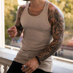 StriveFit Men's Stripe Gym Tank - Summer 2026 THRIXINE