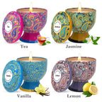 Natural Smokeless Soy Wax Candle in Iron Tin, Champagne Flute Style - Home Fragrance Gift for Birthday Christmas Handmade