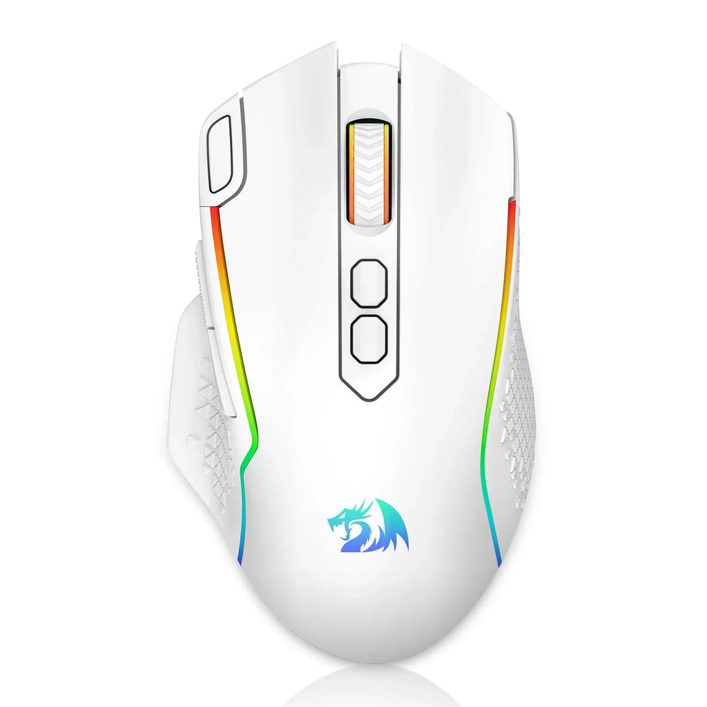 Redragon M810 Pro Wireless Gaming Mouse, 10000 DPI Wired Gamer Mouse w/ Rapid Fire Key, 8 Macro Buttons, Black/White Mouse Lootquake LLC