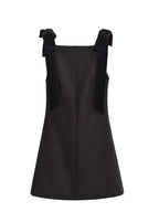TFMLN Autumn New Women Dress 2024 Slim Chic Sleeveless Dress Bow Casual  Mini Frock Female Fashion Elegant Short Party Dress