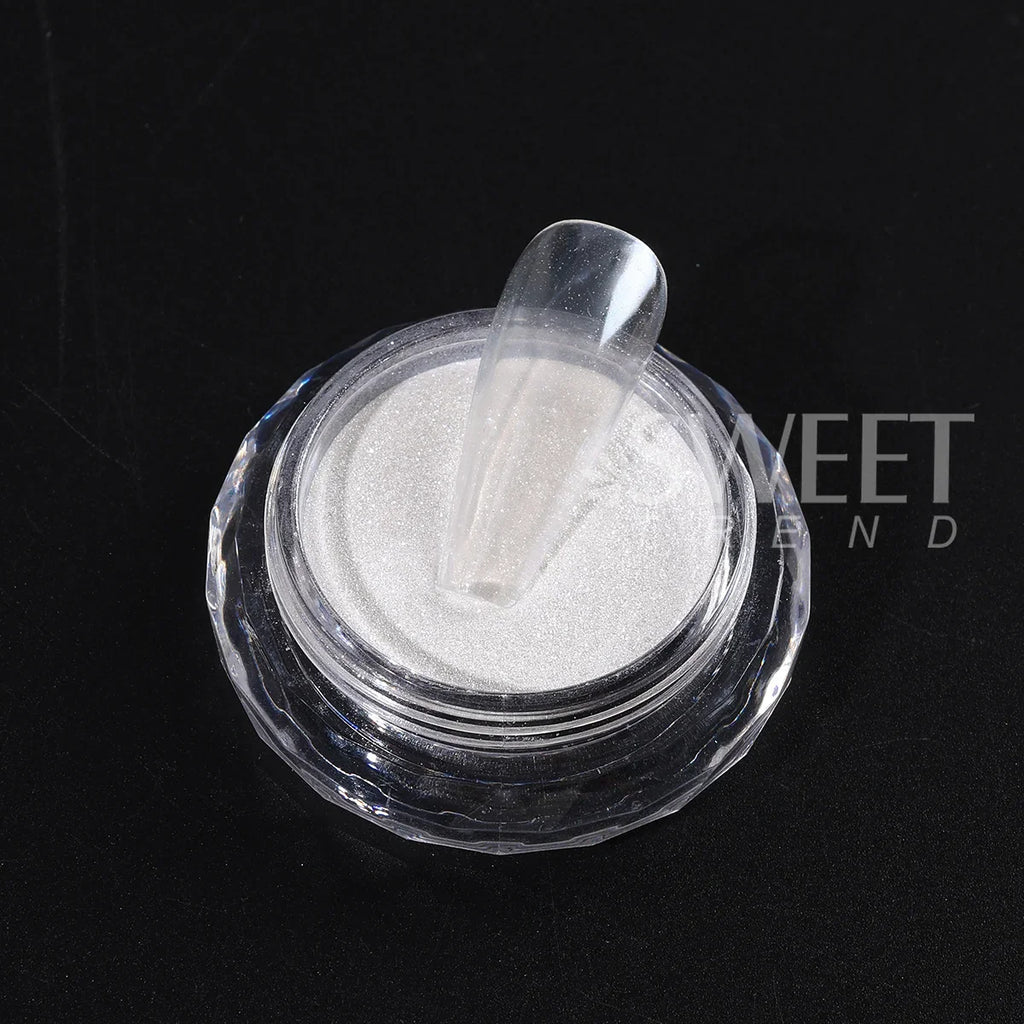 Water Glossy White Nail Chrome Powder Elegant Moonlight Fine Rubbing Dust DIY Charm Gentle Style Wedding Decor Manicure Pigment