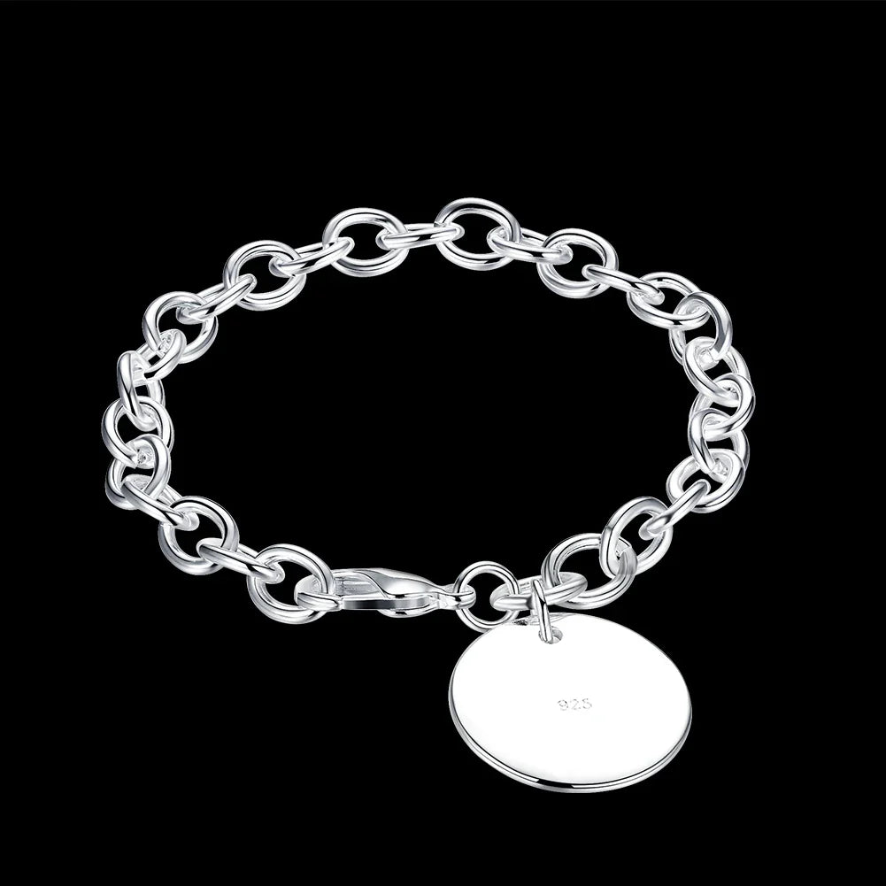 Fashion charm 925 Sterling Silver Bracelet for man woman Twisted rope chain fine jewelry Wedding party Christmas gift Lootquake LLC