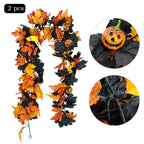 Halloween Pumpkin Cane Flying Indoor Fall Maple Leaf Garland Maple Leaf Autumn Thanksgiving Decor for Party Desk Decor