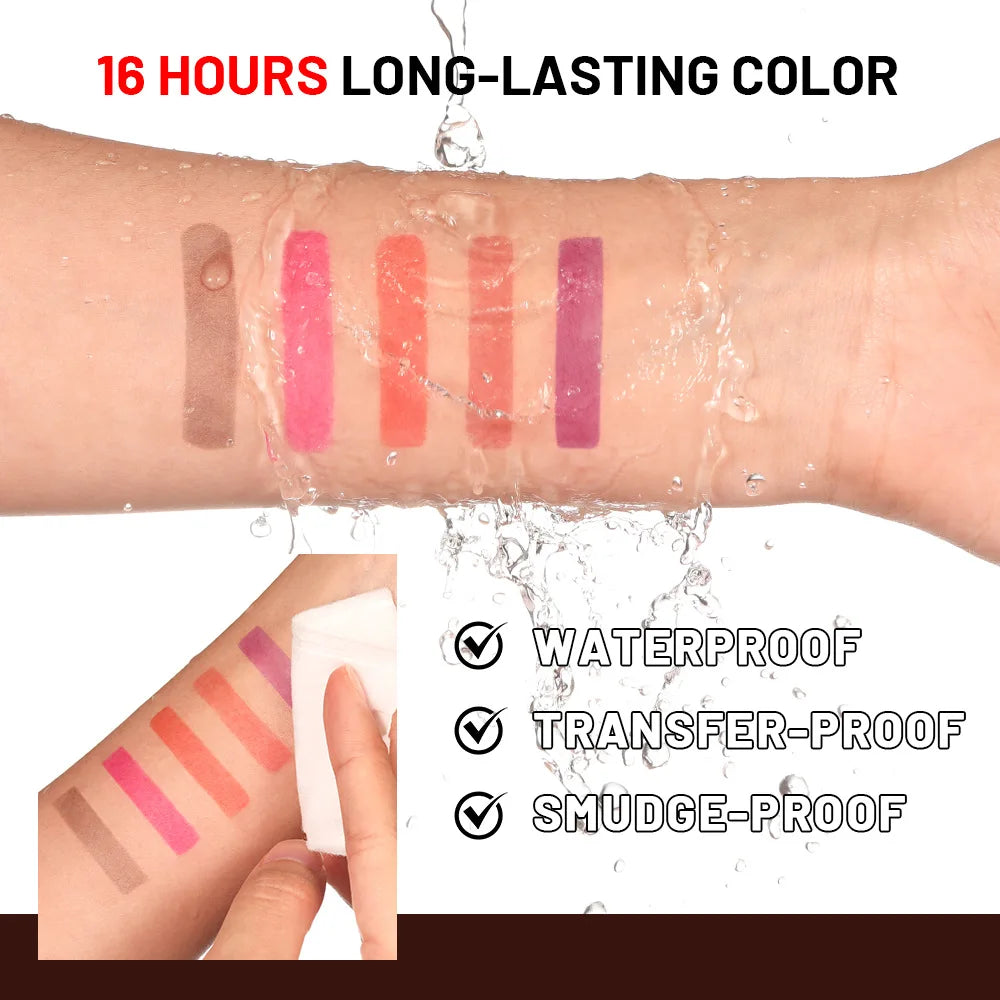 5Color Liquid Peel-off Lip Gloss Waterproof Long-lasting Matte Lipstick Non-stick Cup Makeup Moisturizing Lip Tattoo Pigment Lootquake LLC