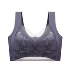 L-5XL Women Large Bra Push Up Ice Silk Seamless upper Bralette Lace Wireless Summer Bras Plus Size Top Lingerie Underwear 15019