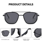 BARCUR Fashionable Trendy Polarized Sunglasses Polygon Frame with Delicate Thickened Striped Design – TAC Lens UV400 Protection for Driving and Outdoor Activities Women’s Fashion Sunglasses for Summer
