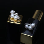 Fashion Real 925 Sterling Silver Earrings,Natural Freshwater Multi Pearl Earrings For Women Wedding Gift