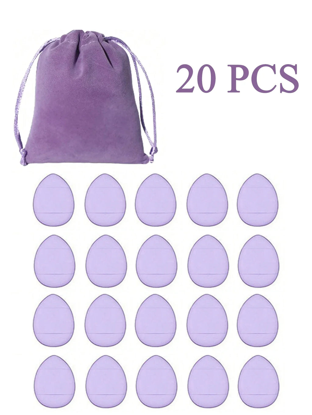 20pcs Finger Air Cushion Sponge Powder Puff Set, Makeup Puff, For Liquid Foundation, Powder Foundation, Concealer. Lootquake LLC
