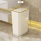 Garbage Bin with Lid Large Capacity Semi Automatic Trash Can Toilet Living Kitchen Bedroom Press Plastics Trash Bin Home Supply