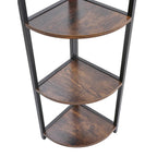 Brown 5 Tier Corner Book Shelf Home Storage Display For Bedroom Office 30cm W x 30cm D x 150cm H Lootquake LLC
