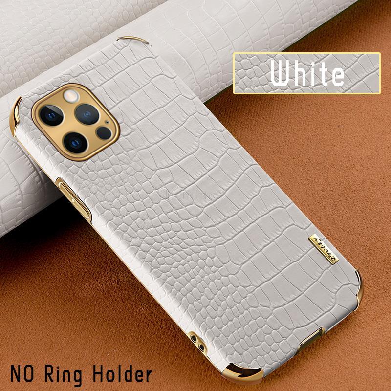 Crocodile Leather Case For iPhone 13 12 Mini Shockproof Magnetic Ring Holder Phone Cover Ultra-thin Soft Crocodile Leather Shockproof Bumper With Ring Bracket Protective Cover for iPhone Stevvex