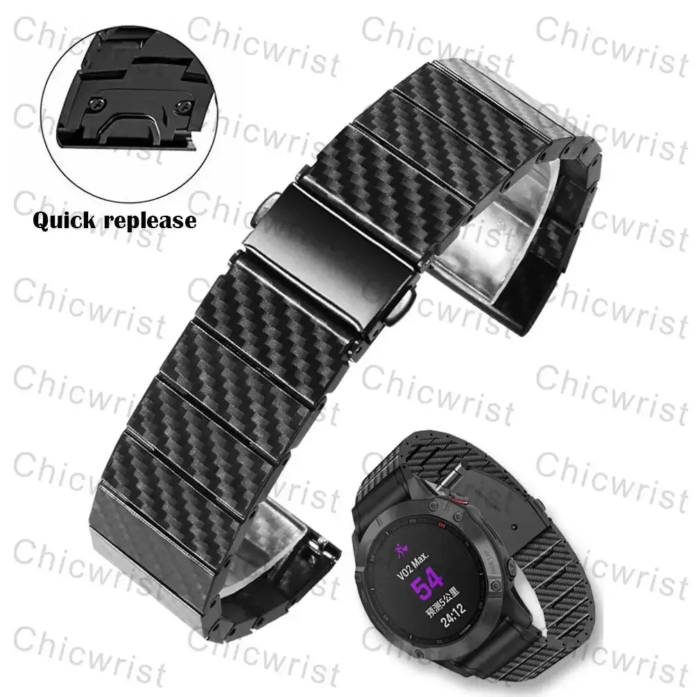 Garmin Carbon Fiber Band - Durable QuickFit Strap - SJB-DIAMOND ELITES