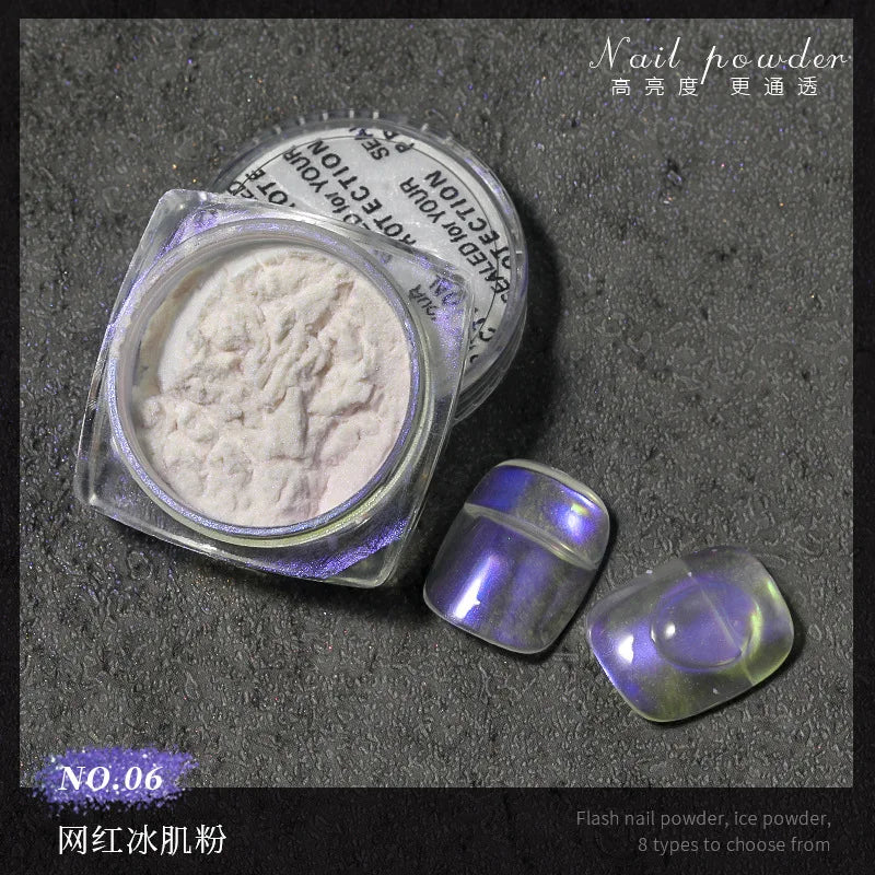 Ultra-Fine Aurora Nail Glitter Powder Sparkle Ice Transparent Polish Iridescent Nail Powder Multi Mirror Effect Glitter Dust Lootquake LLC