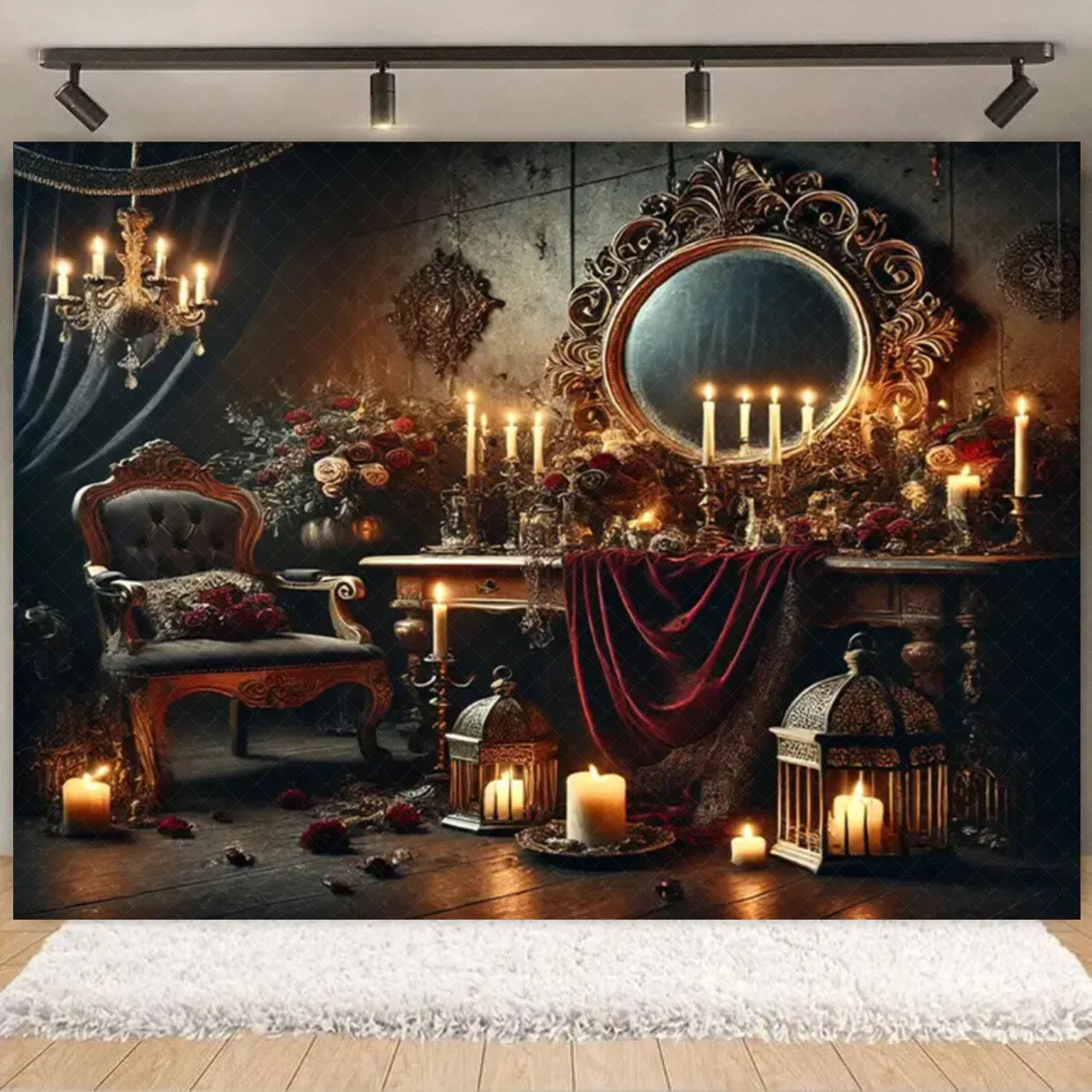Halloween Decorations  Vintage Castle Wall Backdrop Photography Photos Stone Arched Door And Windows Design Studio Party Decor Lootquake LLC