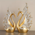2 pieces/set of modern swan high-end crafts statue decoration, living room wine cabinet, Christmas decorations