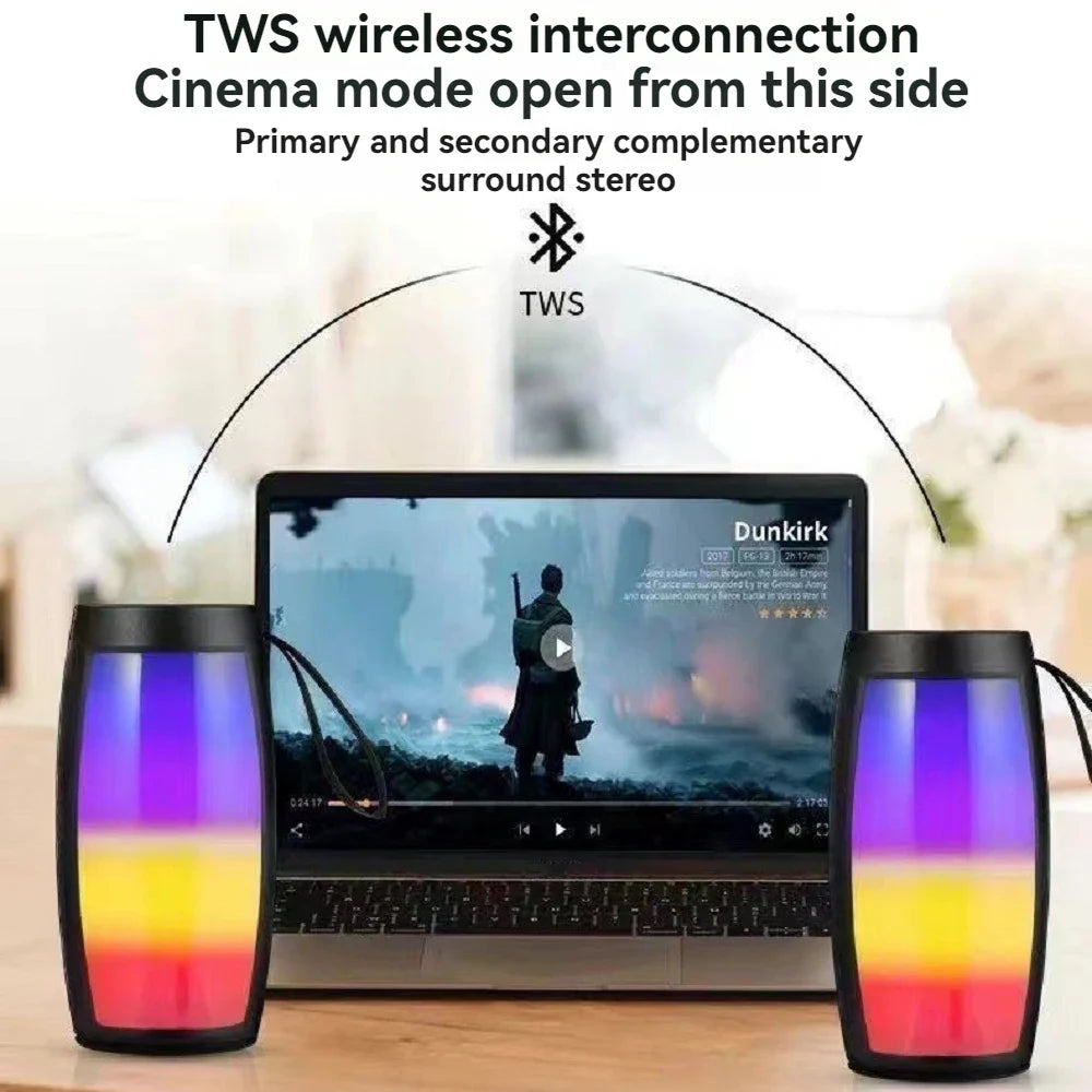 Portable Wireless Bluetooth Speaker 1500MAH RGB LED Light Outdoor Subwoofer Stereo Loudspeaker Household High Volume Shocking Lootquake LLC